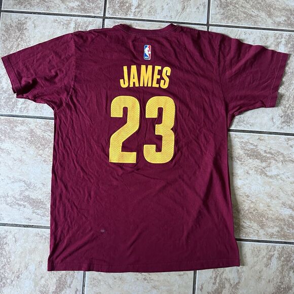 Adidas Cleveland Cavaliers NBA LeBron‎ James Short Sleeve Shirt Men’s Size Large - Picture 14 of 14